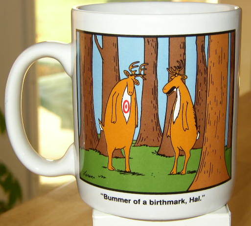 Far Side - Bummer of a Birthmark, Hal Coffee Mug 1998